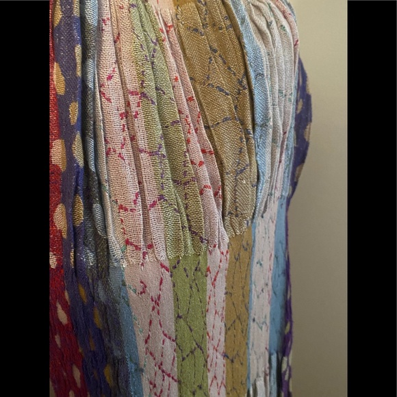 Large Ruched Thick Multicolored Reversible Scarf - Picture 6 of 6